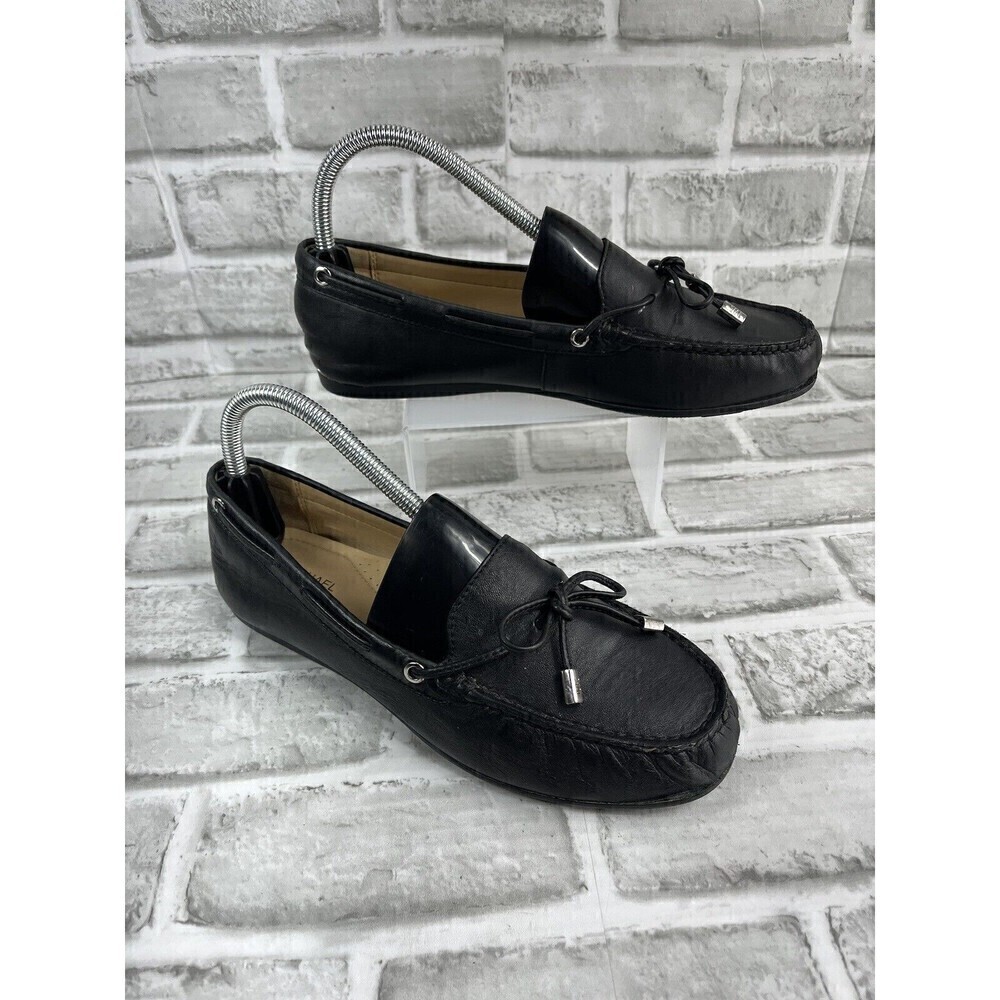 Michael Kors Daisy Women’s Size 8 Black Leather Moccasins Flats Driving Loafers - Picture 4 of 14